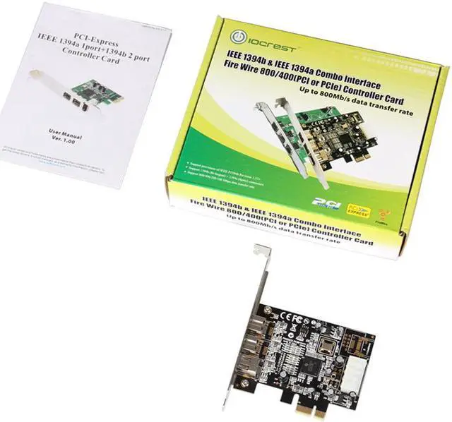 Alt view image 6 of 6 - Weastlinks 1394 Expansion Card PCI-E 1X to IEEE 1394 DV Video Adapter 1x 1394A 6Pin + 2x 1394B 9Pin Controller Firewire Card for Desktop PC