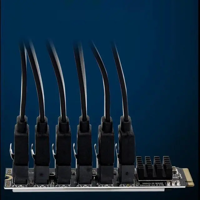 Alt view image 7 of 7 - Weastlinks NVME to SATA Expansion Card M.2 to SATA Adapter M2 Connector Internal SSD SATA 3 Port Multiplier NGFF M Key to SATA3 Controller