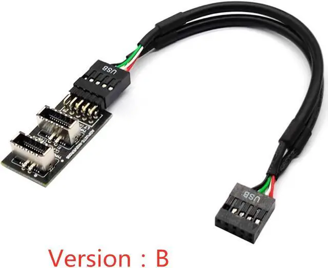 Main image of Weastlinks Dual USB 3.1 Front Panel Socket Key-A Type-E to USB 2.0 9Pin Mainboard Header Male Cable Extension Adapter with Magnetic Pad