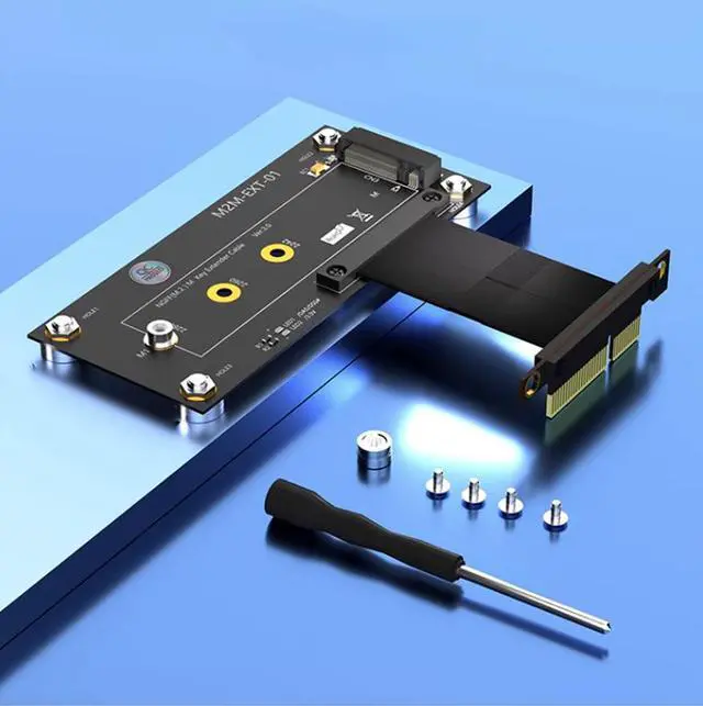 Alt view image 6 of 6 - Weastlinks M.2 NVME Key M to PCI Express X1 X4 Extension Cable Expansion Board with Magnetic Pad Supports 2242 2260 2280 M2 NVME SSD