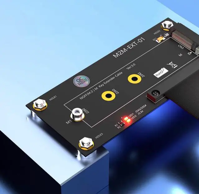 Alt view image 3 of 6 - Weastlinks M.2 NVME Key M to PCI Express X1 X4 Extension Cable Expansion Board with Magnetic Pad Supports 2242 2260 2280 M2 NVME SSD