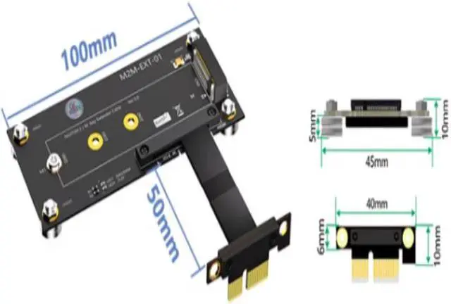 Alt view image 5 of 6 - Weastlinks M.2 NVME Key M to PCI Express X1 X4 Extension Cable Expansion Board with Magnetic Pad Supports 2242 2260 2280 M2 NVME SSD