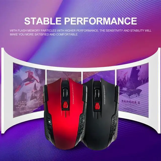 Alt view image 3 of 7 - Weastlinks 2.4G 6 Key Wireless Mouse Game Mouse 1600DPI USB Receiver Gaming Mouse Optical For Laptop Computer PC Gamer