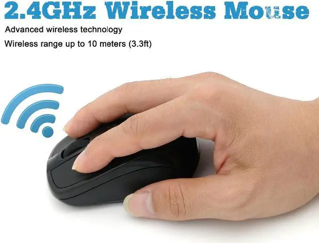 Alt view image 5 of 6 - Weastlinks USB Wireless Mouse 1600DPI Adjustable Receiver Optical Computer 2.4GHz Ergonomic Mice For Laptop PC Mouse