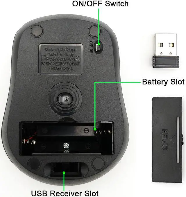 Alt view image 4 of 6 - Weastlinks USB Wireless Mouse 1600DPI Adjustable Receiver Optical Computer 2.4GHz Ergonomic Mice For Laptop PC Mouse
