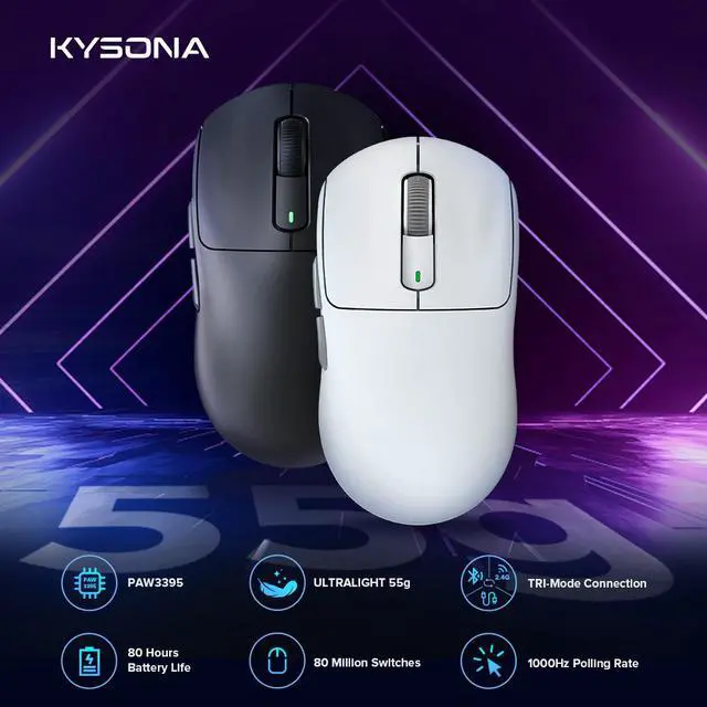 Alt view image 6 of 7 - Weastlinks Wireless Gaming Esports Mouse 26000DPI 6 Buttons Optical PAM3395 Computer Mice For Laptop PC