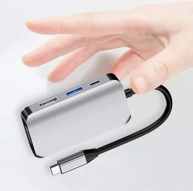 Alt view image 2 of 6 - Weastlinks USB C Type c to HDMI-compatible 4K Adapter VGA USB3.0 video Converter PD 100W Fast charger