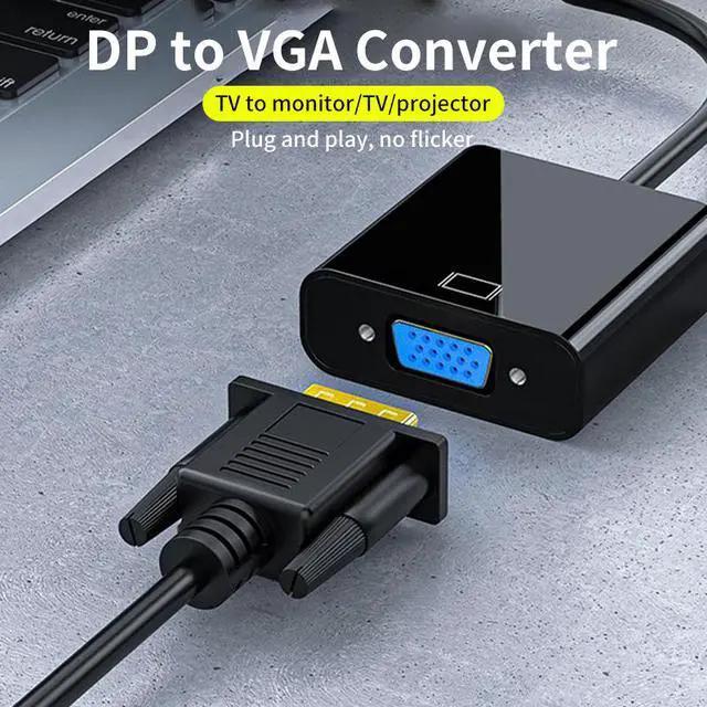 Alt view image 3 of 7 - Weastlinks DisplayPort DP to VGA Cable Adapter HD 1080P For Laptop Computer PC HDTV Projector Monitor Display Port to VGA Converter Cable