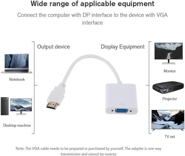 Alt view image 2 of 7 - Weastlinks 1080P HDMI-compatible To VGA Adapter Converter Cable HDMI Male To VGA Famale Digital Analog Converter for Tablet laptop PC TV