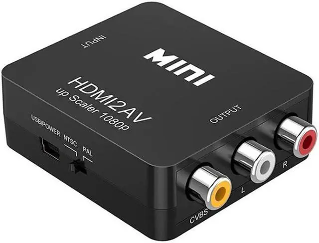 Alt view image 2 of 7 - Weastlinks HDMI TO AV RCA CVSB L/R Video 1080P Scaler Converter Box HD Video Composite Adapter HDMI2AV Adapter Support NTSC PAL