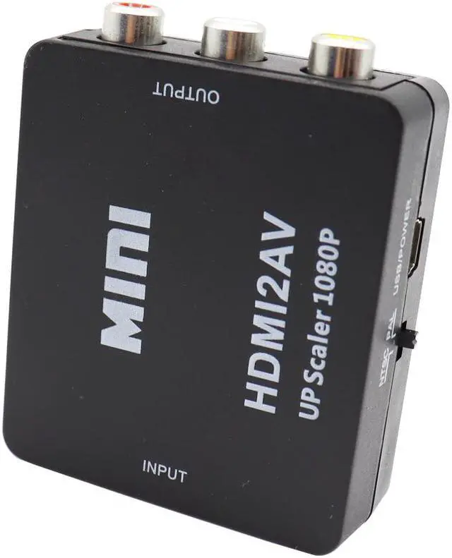 Alt view image 4 of 7 - Weastlinks HDMI TO AV RCA CVSB L/R Video 1080P Scaler Converter Box HD Video Composite Adapter HDMI2AV Adapter Support NTSC PAL