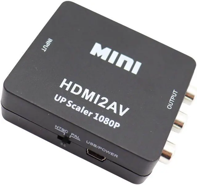 Alt view image 6 of 7 - Weastlinks HDMI TO AV RCA CVSB L/R Video 1080P Scaler Converter Box HD Video Composite Adapter HDMI2AV Adapter Support NTSC PAL