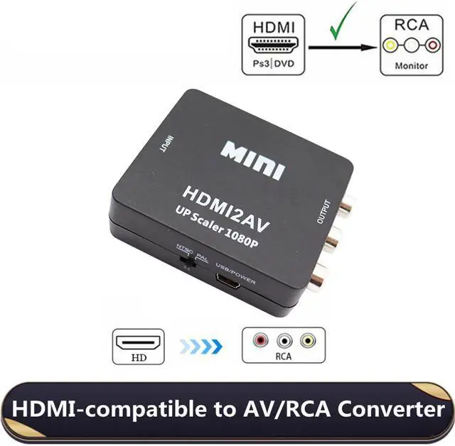 Main image of Weastlinks HDMI TO AV RCA CVSB L/R Video 1080P Scaler Converter Box HD Video Composite Adapter HDMI2AV Adapter Support NTSC PAL