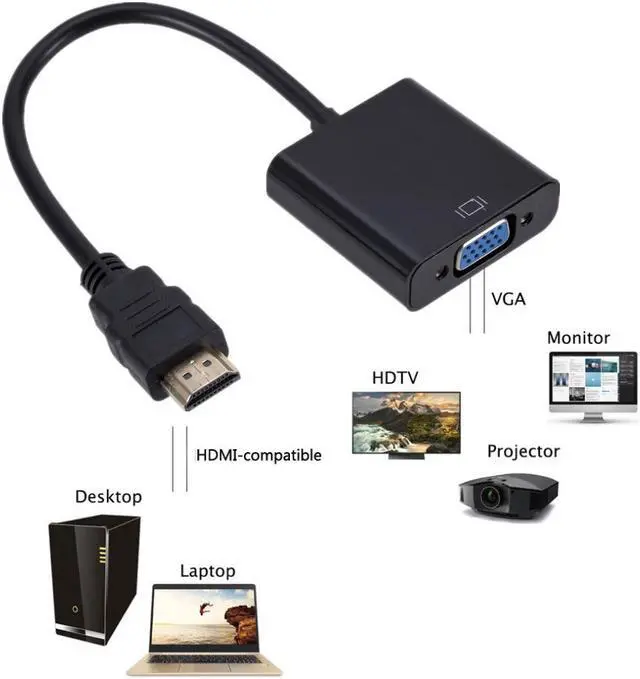 Alt view image 4 of 7 - Weastlinks HD 1080P HDMI To VGA Converter HDMI Cable With Audio Power Supply HDMI Male To VGA Female Adapter For PS4 TV Box xbox TV Laptop