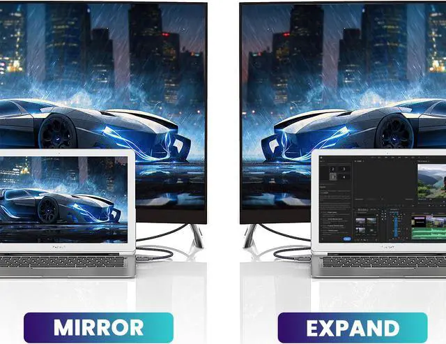 Alt view image 5 of 6 - Weastlinks DP to HDMI Cord 4K 30Hz DisplayPort to HD Adapter Male to Male Cable Compatible with Computer Monitor Projector TV