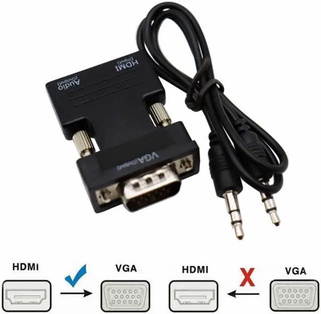 Alt view image 4 of 4 - Weastlinks HD 1080P VGA to HDMI-compatible Converter Adapter With Audio For PC Laptop to HDTV Projector HDMI-compatible to VGA Adapter