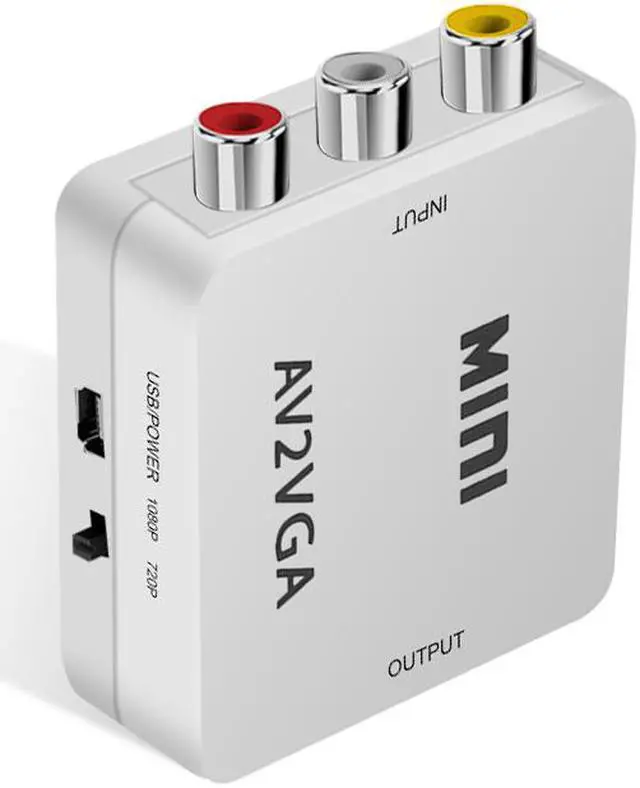 Alt view image 6 of 7 - Weastlinks 1080P Mini Video Convertor RCA AV to VGA Video Converter Conversor with 3.5mm Audio AV2VGA / CVBS Audio to PC HD Computer to TV