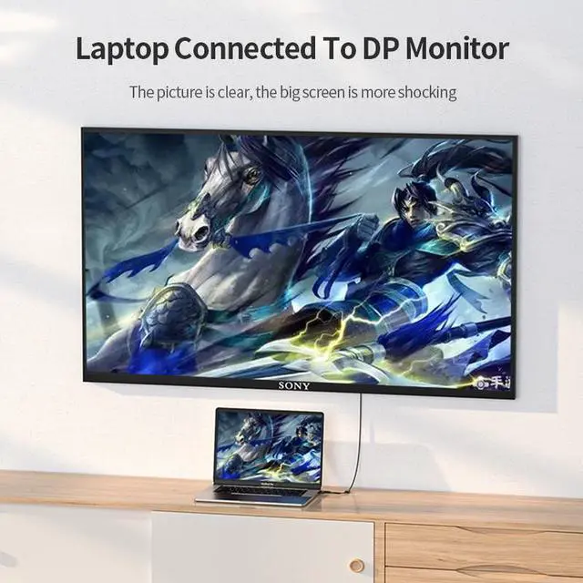 Alt view image 3 of 6 - Weastlinks HDMI-Compatible To Displayport Converter Cable 4K HD2.0 Adapter For PC TV Box Xbox PS4 PS5 Laptop Projector HD To DP Cable