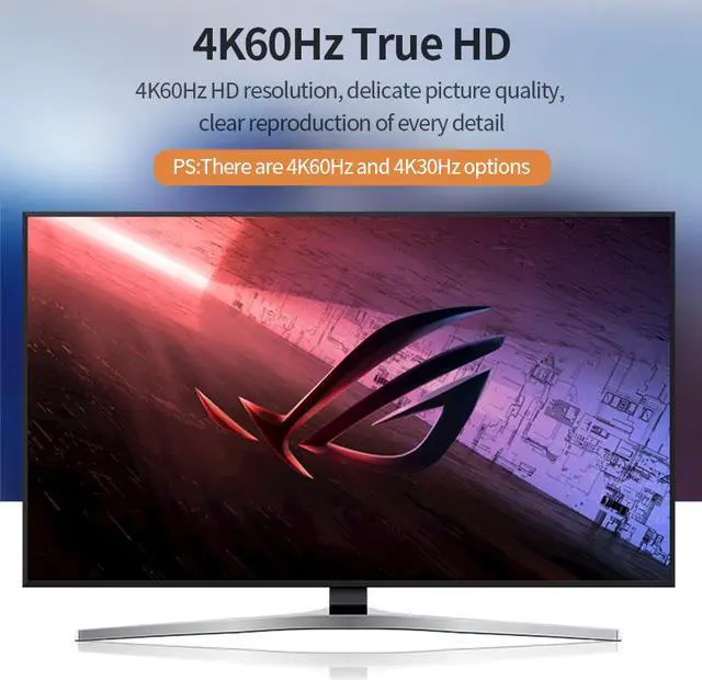 Alt view image 2 of 6 - Weastlinks HDMI-Compatible To Displayport Converter Cable 4K HD2.0 Adapter For PC TV Box Xbox PS4 PS5 Laptop Projector HD To DP Cable