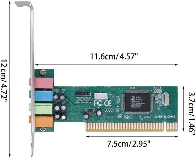 Alt view image 5 of 6 - Weastlinks PCI-E PCI for Express 4.1 Channel 3D Audio 5-Channel Digital Sound Card 4.1 Solid Capacitors CMI8738 Chipset Expansion Card