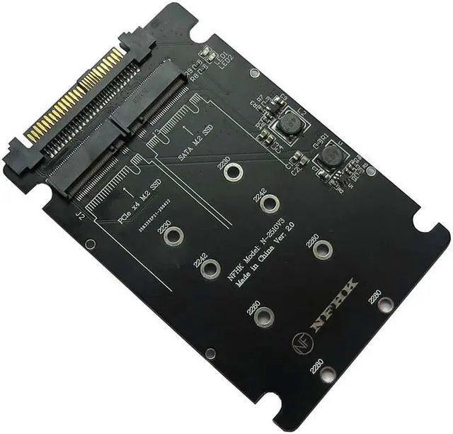 Alt view image 5 of 6 - Weastlinks NVME Adapter Riser M.2 SSD to U.2 Adapter 2in1 M.2 NVMe + M.2 SATA NGFF SSD to PCI-e U.2 SFF-8639 Adapter PCIe M2 Converter Card
