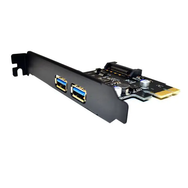 Alt view image 4 of 5 - Weastlinks USB 3.0 PCI Express PCIE USB 3.0 Card Adapter 5Gbps USB 3.0 PCI-E 2 Ports PCI Express Expansion Card SATA Power Connector for PC