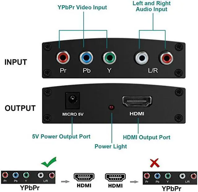 Alt view image 4 of 7 - Weastlinks HD Video Converter YPbPr To HDMI-compatible Converter Component To HDMI-compatible Adapter Supports 4K Video