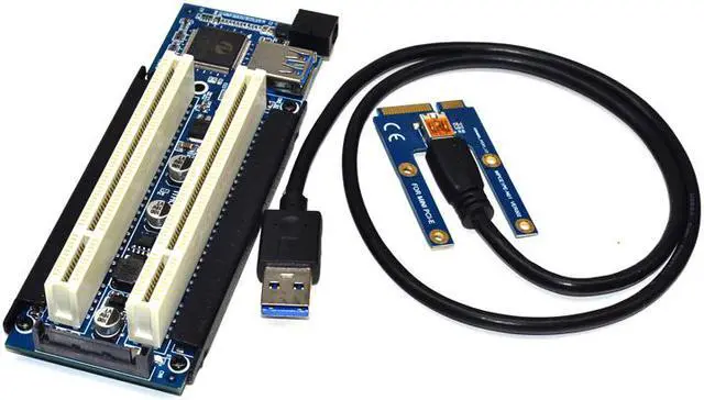 Alt view image 6 of 7 - Weastlinks MINI PCI-e to Dual PCI Adapter mini PCIE Riser to PCI Slot for Capture Card Gold Tax Card Sound Cards Parallel Port Cards