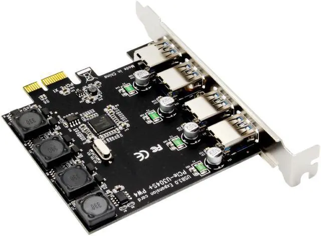 Alt view image 3 of 7 - Weastlinks 5Gbps Superspeed 4 Ports USB 3.0 Expansion Card Adapter PCI-E PCI Express Controller for PCIe X1 X4 X8 X16 Port for Win 7 8 10