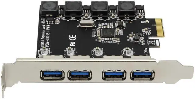 Alt view image 2 of 7 - Weastlinks 5Gbps Superspeed 4 Ports USB 3.0 Expansion Card Adapter PCI-E PCI Express Controller for PCIe X1 X4 X8 X16 Port for Win 7 8 10