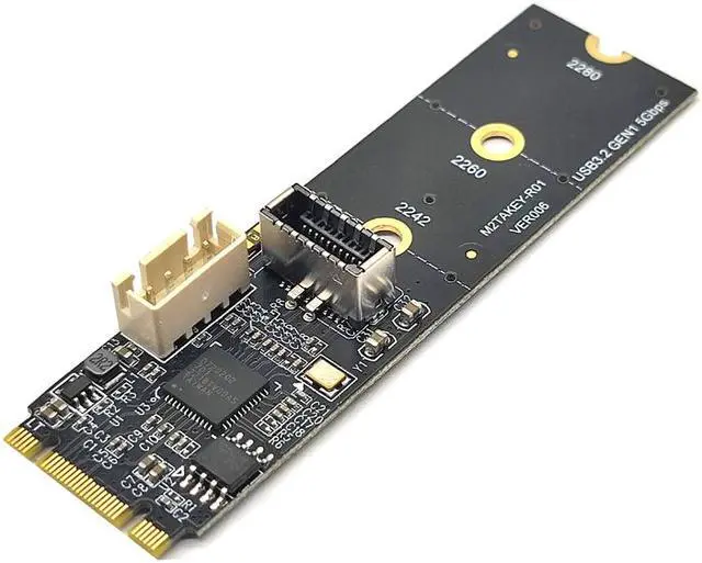 Alt view image 3 of 7 - Weastlinks NVME to TYPE-E Expansion Card M.2 M KEY NVME to Front USB3.1 10G TYPE-C Adapter 4Pin Power M2 NVME to USB 3.1 TYPE C Riser Board