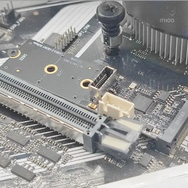 Alt view image 5 of 7 - Weastlinks NVME to TYPE-E Expansion Card M.2 M KEY NVME to Front USB3.1 10G TYPE-C Adapter 4Pin Power M2 NVME to USB 3.1 TYPE C Riser Board