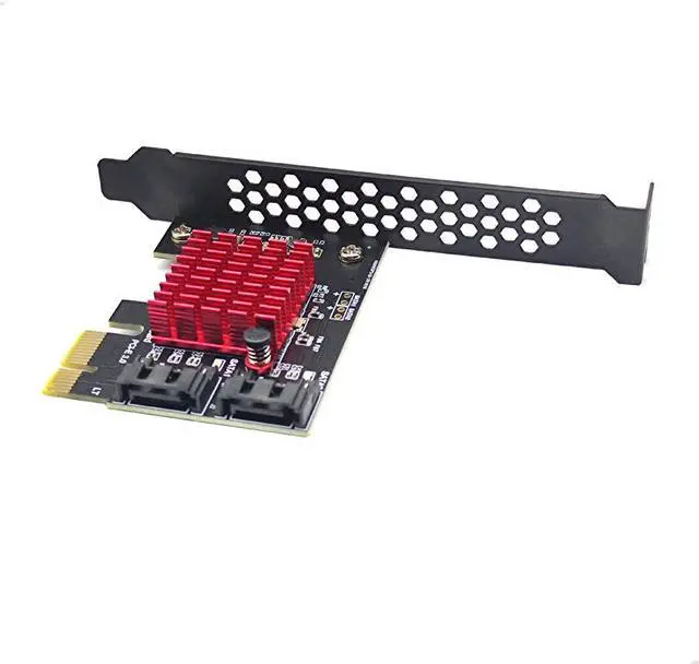 Alt view image 5 of 6 - Weastlinks Chi a Mining SATA PCI e Adapter 2 Port SATA 3.0 to PCIe x1 Expansion Card SATA3.0 PCIe PCI-e Converter JMB 582 Chip Add on Cards