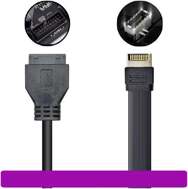 Alt view image 3 of 6 - Weastlinks 50cm USB 3.2 Front Panel Header 20Gbps USB3.2 Gen2*2 Type C to Type-E 5Gb USB3.0 to 19Pin Connector Extension Cable with Bracket