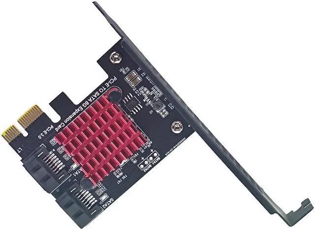 Alt view image 3 of 6 - Weastlinks Chi a Mining SATA PCI e Adapter 2 Port SATA 3.0 to PCIe x1 Expansion Card SATA3.0 PCIe PCI-e Converter JMB 582 Chip Add on Cards