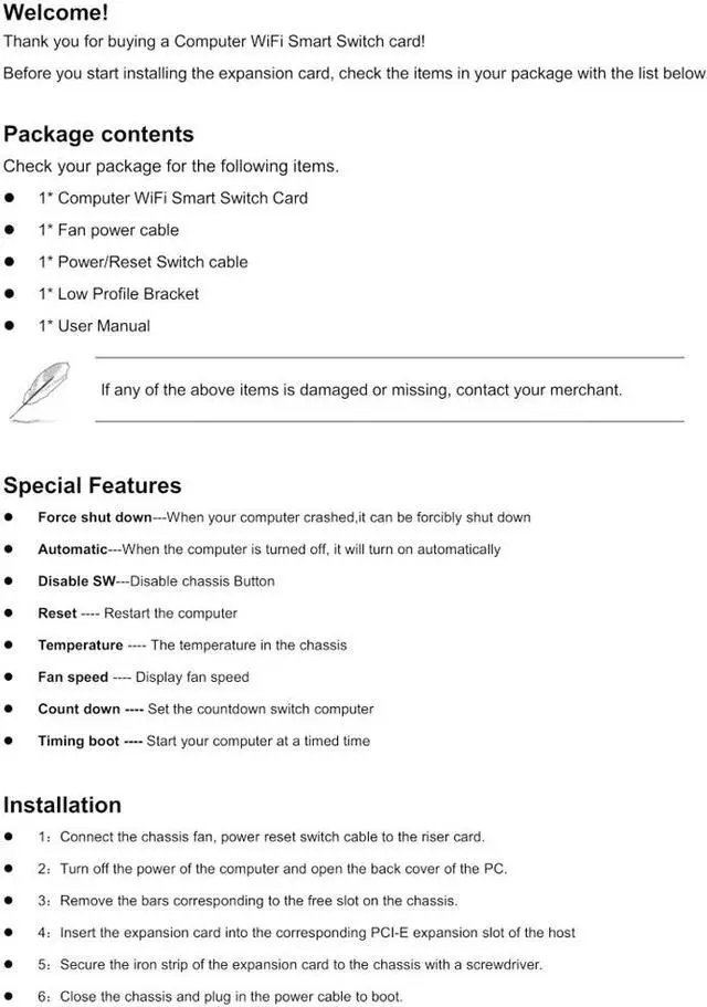 Alt view image 6 of 7 - Weastlinks Wifi Computer Power Reset Switch PCIe Expansion Card for PC Destop Computer APP Remote Control Computer Wifi Smart Switch