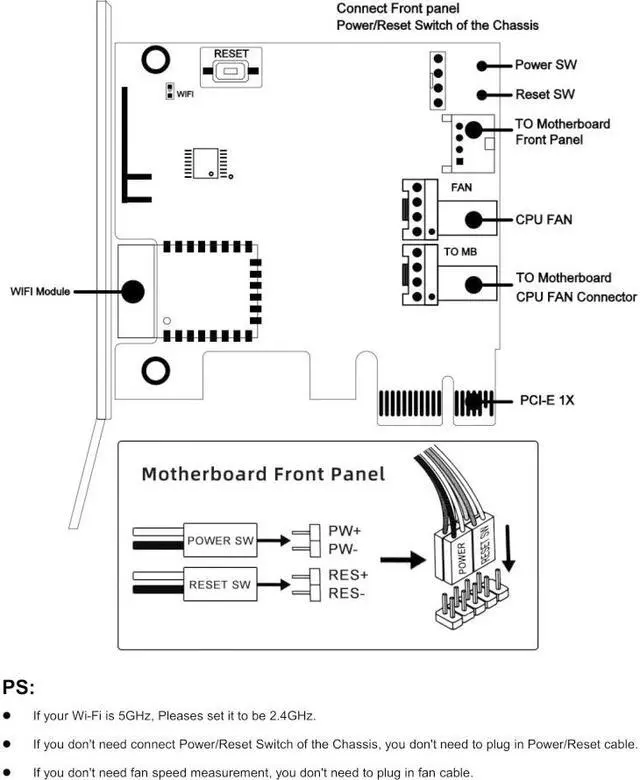 Alt view image 5 of 7 - Weastlinks Wifi Computer Power Reset Switch PCIe Expansion Card for PC Destop Computer APP Remote Control Computer Wifi Smart Switch
