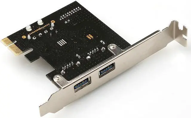 Alt view image 4 of 4 - Weastlinks USB 3.0 PCI-E Expansion Card Adapter External 2 Port USB3.0 Hub Internal 19pin Header PCI-E Card 4pin IDE Power