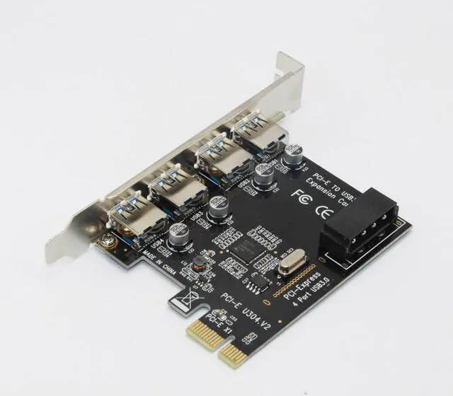 Alt view image 3 of 6 - Weastlinks 4 Port USB 3.0 PCI Express Riser Card USB3.0 5Gb Host Controller 4x USB3.0 PCIE Expansion Card for PC Computer Desktop