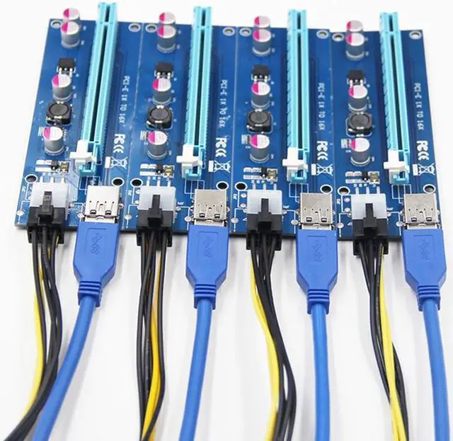 Alt view image 2 of 6 - Weastlinks PCIe 1 to 4 PCI Express 16X Slots Riser Card PCI-E 1X to External 4 PCI-e Slot Adapter PCIe Port Multiplier Card