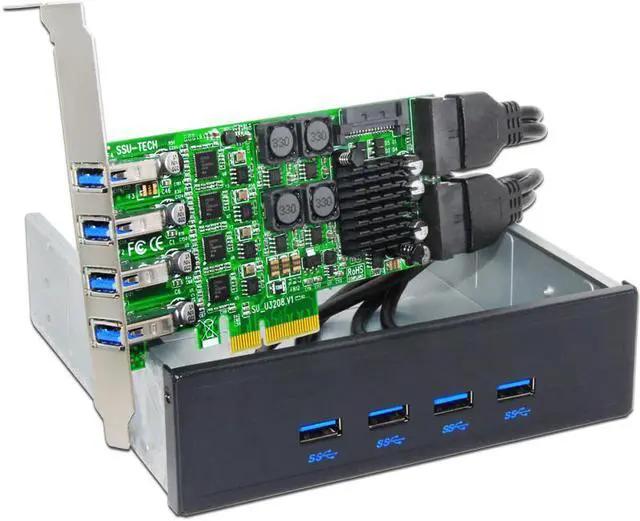 Main image of Weastlinks PCIE USB 3.0 Card PCI-E/PCI Express USB 3.0 Controller + 5.25 USB 3.0 Front Panel PC Computer Components