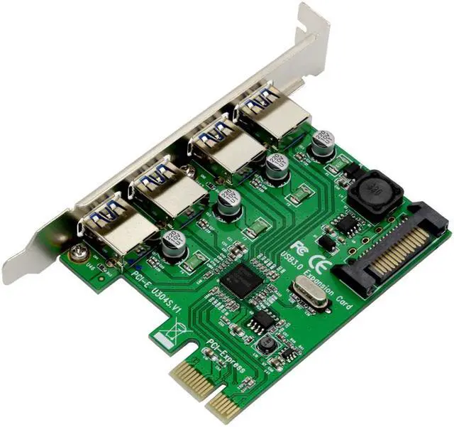 Alt view image 6 of 6 - Weastlinks 4 Port USB 3.0 PCI Express Card PCIe USB 3.0 Host Controller 4x USB3.0 Controler NED720201 5Gb for Desktop PC Computer