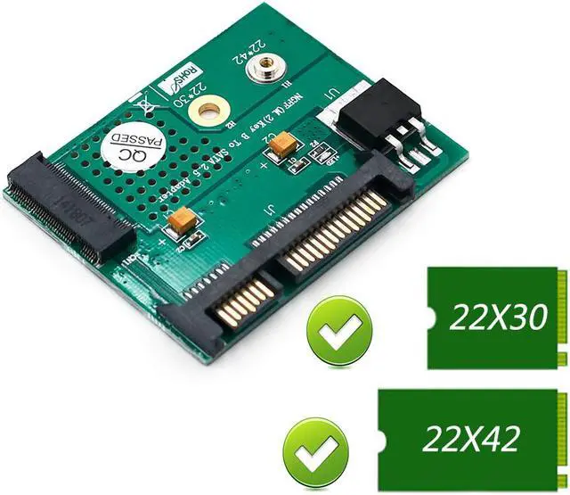 Alt view image 3 of 7 - Weastlinks M.2 NGFF SSD to SATA 2.5" Adapter M.2 to SATA Converter Card Computer Components 3.3V LED B Key Connector for 2230 2242 M2 SSD
