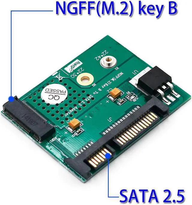 Main image of Weastlinks M.2 NGFF SSD to SATA 2.5" Adapter M.2 to SATA Converter Card Computer Components 3.3V LED B Key Connector for 2230 2242 M2 SSD