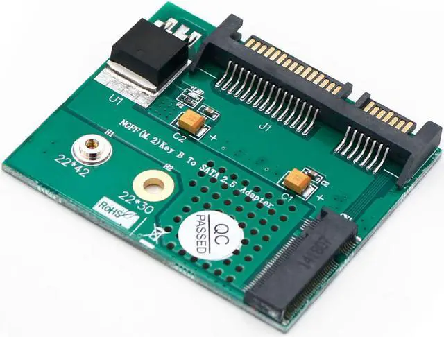 Alt view image 5 of 7 - Weastlinks M.2 NGFF SSD to SATA 2.5" Adapter M.2 to SATA Converter Card Computer Components 3.3V LED B Key Connector for 2230 2242 M2 SSD