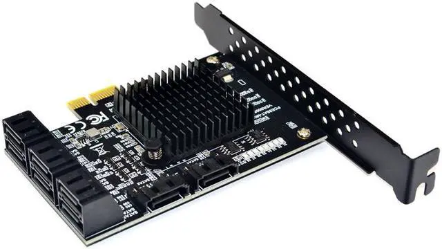 Alt view image 6 of 7 - Weastlinks 88SE9215 Chip 8 Ports SATA 3.0 to PCIe Expansion Card PCI Express SATA Adapter SATA 3 Converter with Heat Sink for HDD PCIE SATA