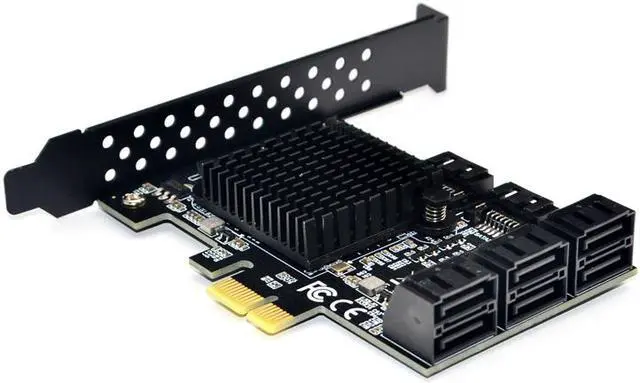 Alt view image 4 of 7 - Weastlinks 88SE9215 Chip 8 Ports SATA 3.0 to PCIe Expansion Card PCI Express SATA Adapter SATA 3 Converter with Heat Sink for HDD PCIE SATA