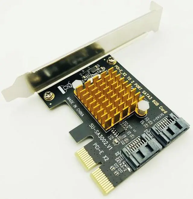 Alt view image 7 of 7 - Weastlinks SATA Card PCI-E 2X 4X 8X 16X Controller Cards PCI Express to SATA 3.0 2-Port SATAIII 6Gbps Expansion Adapter Boards