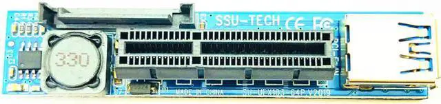 Alt view image 5 of 7 - Weastlinks Mini PCIE to PCI-E X4 Slot Riser Card Port Adapter PC Graphics Card Connector with 60CM USB3.0 Extension Cable PCI Express Riser