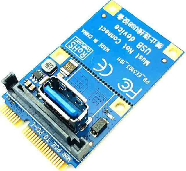 Alt view image 4 of 7 - Weastlinks Mini PCIE to PCI-E X4 Slot Riser Card Port Adapter PC Graphics Card Connector with 60CM USB3.0 Extension Cable PCI Express Riser